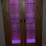 Living room Tall oak side board 2 glass doors and 2 drawers with lights, Image 5