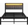 King Size Bed Base with Charging Station and Led lights Image 2