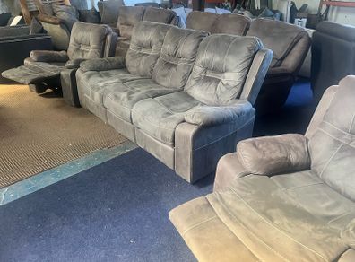 Grey 3+1+1 recliner sofa set couch