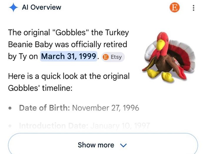 Beanie babies globbles rare discontinued turkey
