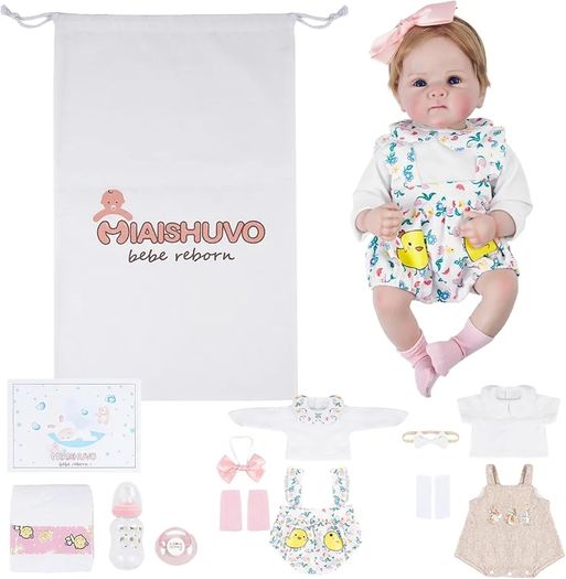Reborn Baby Dolls 20 inch Vinyl Realistic Babies Doll Real Life Baby Dolls,Lifelike Dolls Girls Eyes Open, Includes Accessories and 2 Outfits,Gift for Kids 3+