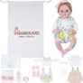 Reborn Baby Dolls 20 inch Vinyl Realistic Babies Doll Real Life Baby Dolls,Lifelike Dolls Girls Eyes Open, Includes Accessories and 2 Outfits,Gift for Kids 3+ Image 7