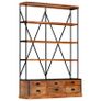 4-Tier Bookcase with 6 Drawers 122x36x181 cm Solid Mango Wood Image 10