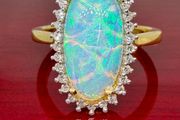 Opal Lab-Grown Diamond Halo Ring
