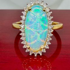 Opal Lab-Grown Diamond Halo Ring