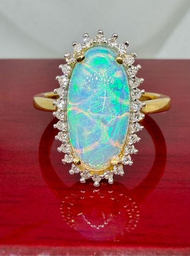 Opal Lab-Grown Diamond Halo Ring