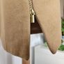 Vintage Jigsaw camel wool mini skirt brass zip Made in Italy UK size 12-14 Image 5
