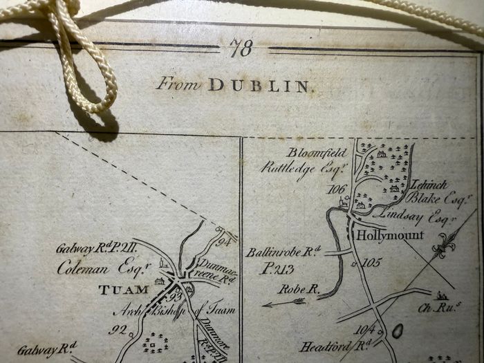 Irish Road Map (Thomas Kitchin / Terry Sculp) Dublin to Castlebar & Newport via Athlone