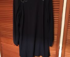 Long slieve lined navy mini dress, very pretty