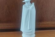 Fantastic Vintage Mid Century Sandeman Port Decanter Bottle by Wedgwood in Moonstone White, in the Figurative Shape of the Sandeman Caped Mascot The Don