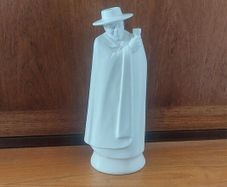 Fantastic Vintage Mid Century Sandeman Port Decanter Bottle by Wedgwood in Moonstone White, in the Figurative Shape of the Sandeman Caped Mascot The Don