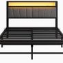 Double Bed Frame with Storage and LED Lights Image 2
