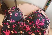 ladies swimwear top and contrast bottoms