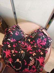 ladies swimwear top and contrast bottoms