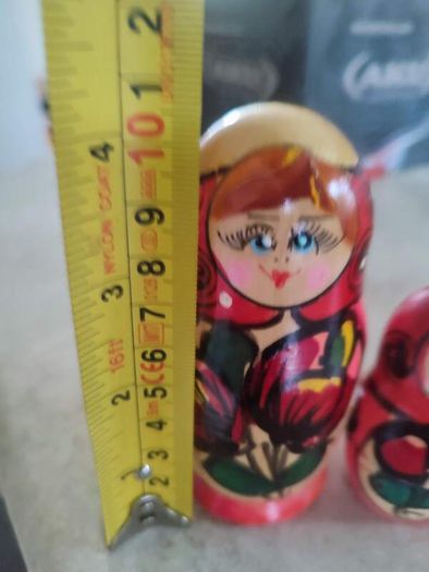 Matryoshka Matryoshka Matryoshka Babushka 3 Piece Russian Doll Old Vintage Wooden Dolls