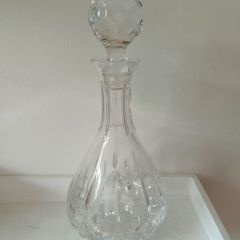 Tyrone Crystal Decanter with Faceted Spherical Stopper