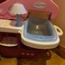Baby doll play centre with high chair, bath and cot. Image 3