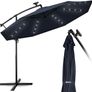 Aluminium LED Solar Cantilever Parasol, Diameter 300 cm, Sun Umbrella with Crank and On/Off Switch, Garden Parasol with UV Protection, Sun Shade with Stand, Market Umbrella, Waterproof Image 3