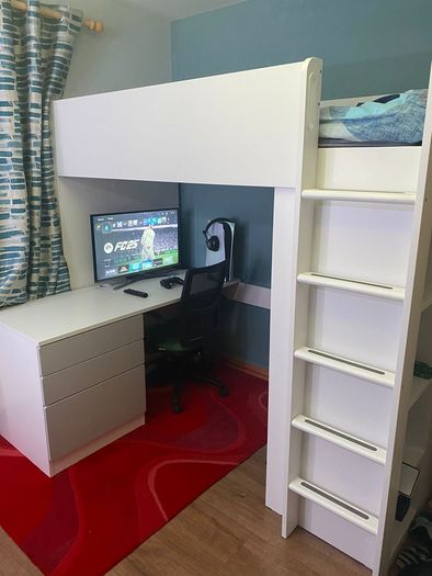 bunk bed with desk
