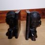 Hand Carved Wooden Bookends Image 2