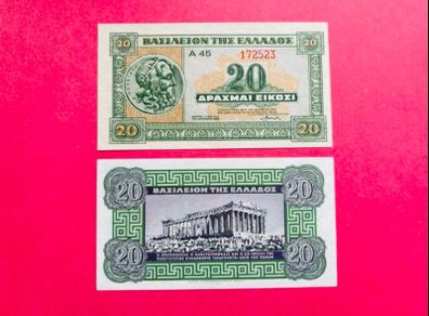 Greece. 20 Drachmai  1940  Pick 315. UNC
