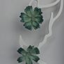 Boho Teal Ombre Camellia Clip On Earrings Image 7