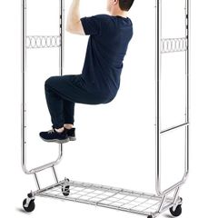 Heavy Duty Double Clothes Rack 272 kg Capacity Alloy Steel