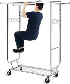 Heavy Duty Double Clothes Rack 272 kg Capacity Alloy Steel