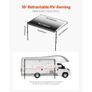 Manual RV Awning Complete Kit, 16' Retractable Awning with Aluminum Alloy Frame, Outdoor Trailer Awning, Fit for Most RVs(Black Fade) Image 4