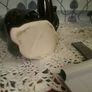 Pair Black Kitsch Mid Century Cat Spill Vases Figurines Image 6