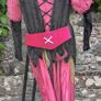 Multi Coloured Pink & Black Witch Costume & Witch Hat Image 7