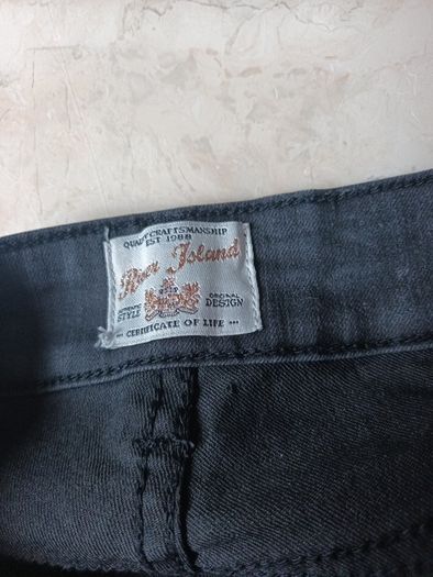 River  Island  (Original Design) Black Coated  Jeans. S.14R.
