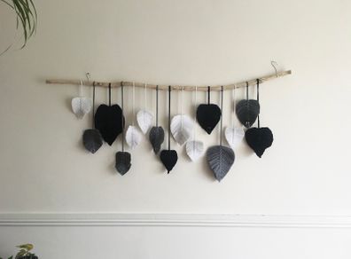 Boho wall hanging, Bohemian home decoration, Handmade wall tapestry, Macrame leaves, Birthday gift idea, Housewarming gift
