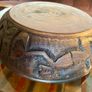 African Hand Carved Wooden Bowl Rustic Folk Art Image 6