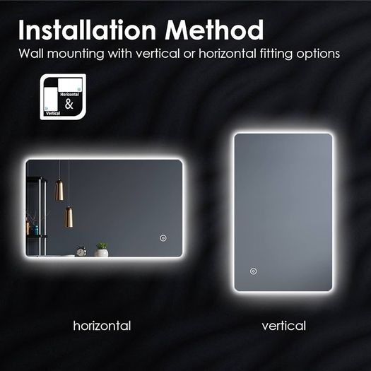 SALE | 800 x 500mm Backlit LED Illuminated Bathroom Mirror with Light Sensor + Demister