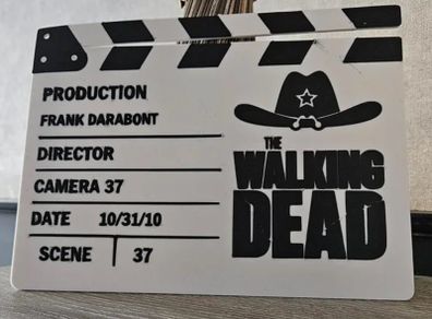 The walking dead display scene clap board