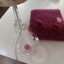 4 pieces- Avoca Mohair Wool Magenta Throw, Jerpoint Pedestal / Footed Bowl, Cut Glass Pillar Lamp with Brand New Sanderson Drum Shade - all are perfect together Image 2