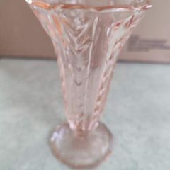 SMALL Art Deco Pink Glass Vase