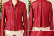 Alfani Red Genuine Leather Jacket