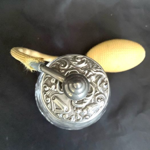 Vintage Art Nouveau Style Silver Topped Crystal Perfume Atomiser