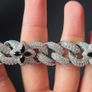 Iced Out Cuban Link Clover Bracelet 8 Inch Image 9
