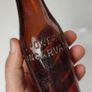 401 - Vintage Thos Power Dungarvan Dark Amber Glass Collectible Decorative Bottle Image 4