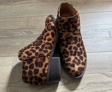 Leopard Ankle Boots - Size 4/37