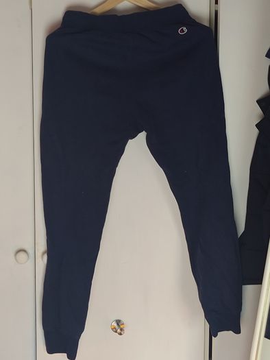 Champion Men's Navy Sweatpants - Small - Big C Vertical Logo