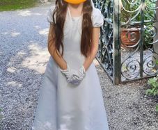 John Rocha Communion or flower girl dress with bolero + gloves + veil age 9