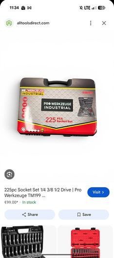 225-Piece Socket Tool Set    Pro Werkzeug Industrial TM199