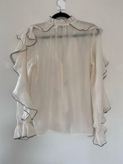 Mint Velvet Contrast Ruffle Blouse