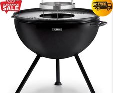 Tower Stealth 2-In-1 Charcoal BBQ And Fire Pit