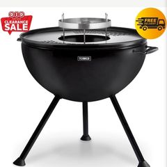 Tower Stealth 2-In-1 Charcoal BBQ And Fire Pit
