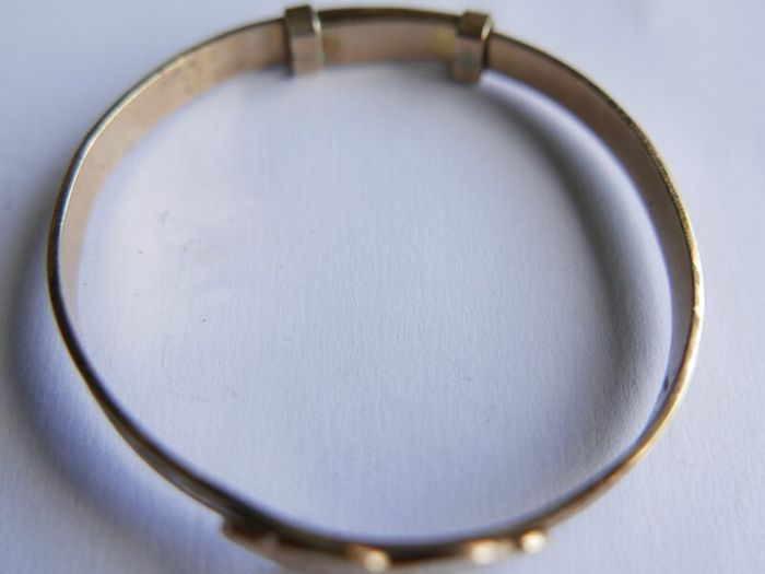 Vintage Child's Rolled Gold Engraved  Bangle Bracelet 2" - 5,32g